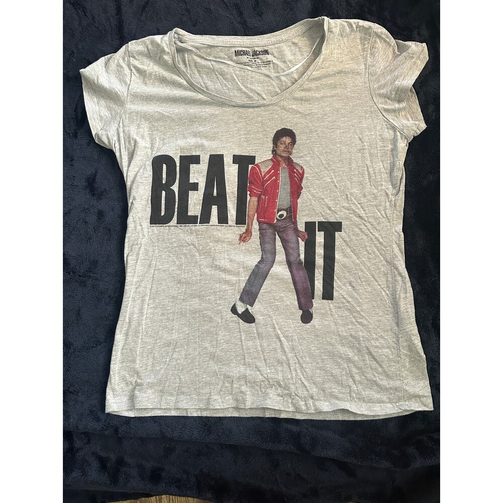 VINTAGE Y2K 2013 MICHAEL JACKSON BEAT IT LIGHT GRAY COTTON TEE M